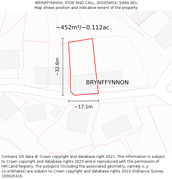 BRYNFFYNNON, STOP AND CALL, GOODWICK, SA64 0EU: Plot and title map