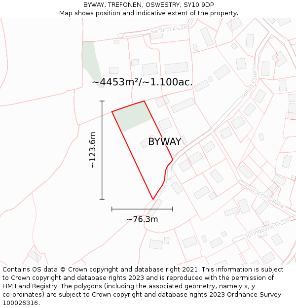 BYWAY, TREFONEN, OSWESTRY, SY10 9DP: Plot and title map