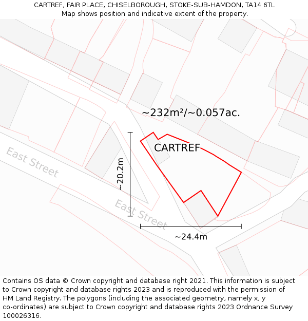 CARTREF, FAIR PLACE, CHISELBOROUGH, STOKE-SUB-HAMDON, TA14 6TL: Plot and title map