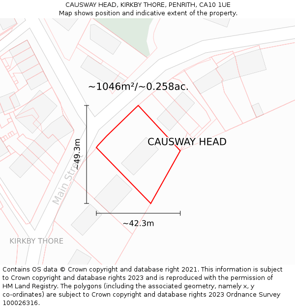 CAUSWAY HEAD, KIRKBY THORE, PENRITH, CA10 1UE: Plot and title map
