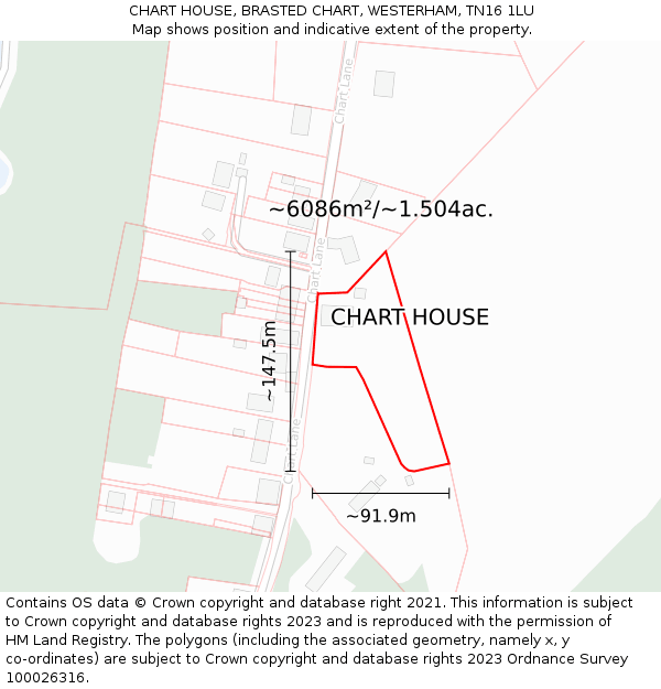 CHART HOUSE, BRASTED CHART, WESTERHAM, TN16 1LU: Plot and title map