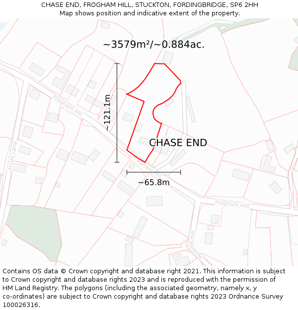 CHASE END, FROGHAM HILL, STUCKTON, FORDINGBRIDGE, SP6 2HH: Plot and title map