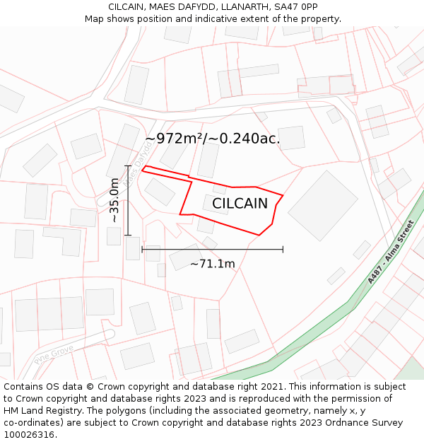 CILCAIN, MAES DAFYDD, LLANARTH, SA47 0PP: Plot and title map