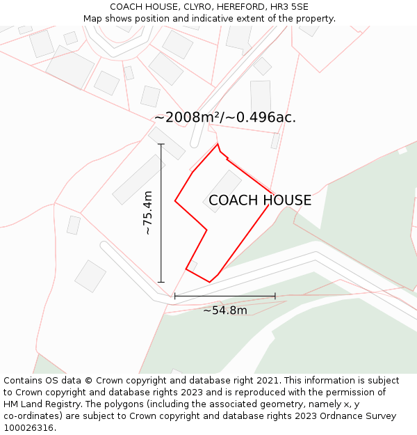 COACH HOUSE, CLYRO, HEREFORD, HR3 5SE: Plot and title map