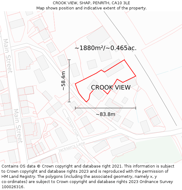 CROOK VIEW, SHAP, PENRITH, CA10 3LE: Plot and title map