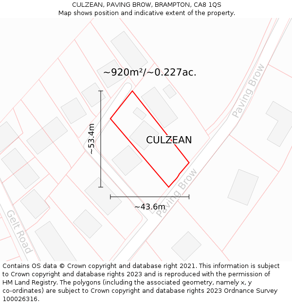 CULZEAN, PAVING BROW, BRAMPTON, CA8 1QS: Plot and title map