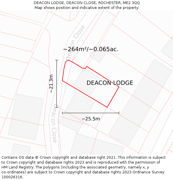 DEACON LODGE, DEACON CLOSE, ROCHESTER, ME2 3QQ: Plot and title map