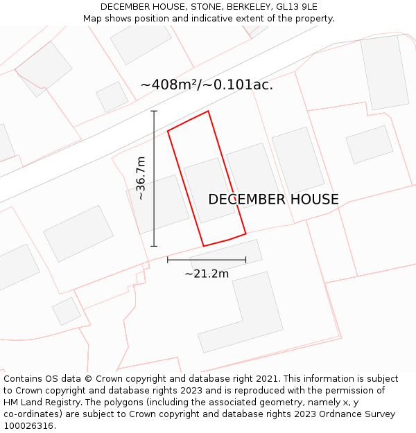 DECEMBER HOUSE, STONE, BERKELEY, GL13 9LE: Plot and title map