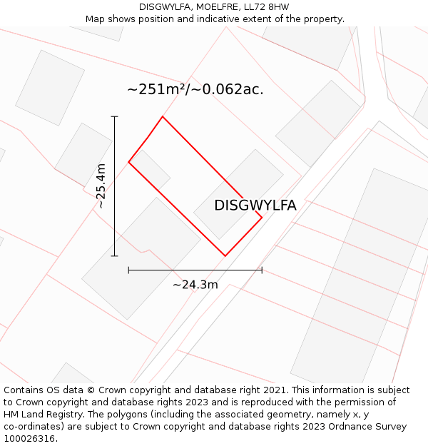 DISGWYLFA, MOELFRE, LL72 8HW: Plot and title map