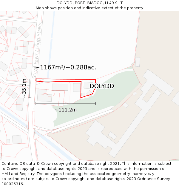 DOLYDD, PORTHMADOG, LL49 9HT: Plot and title map