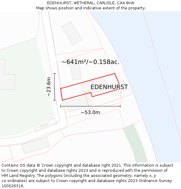 EDENHURST, WETHERAL, CARLISLE, CA4 8HA: Plot and title map