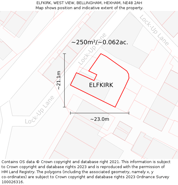 ELFKIRK, WEST VIEW, BELLINGHAM, HEXHAM, NE48 2AH: Plot and title map