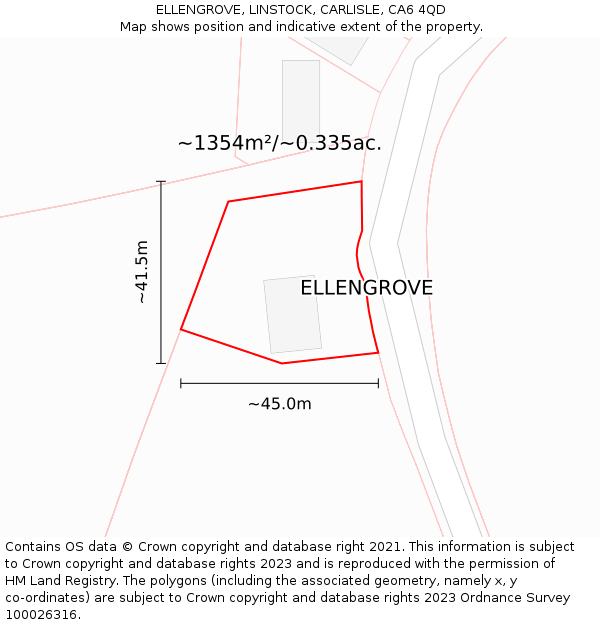 ELLENGROVE, LINSTOCK, CARLISLE, CA6 4QD: Plot and title map
