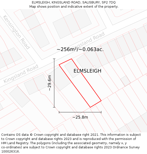 ELMSLEIGH, KINGSLAND ROAD, SALISBURY, SP2 7DQ: Plot and title map