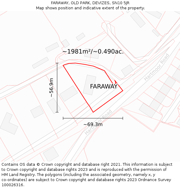 FARAWAY, OLD PARK, DEVIZES, SN10 5JR: Plot and title map