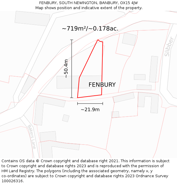 FENBURY, SOUTH NEWINGTON, BANBURY, OX15 4JW: Plot and title map