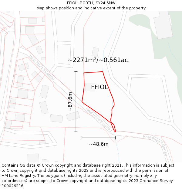 FFIOL, BORTH, SY24 5NW: Plot and title map