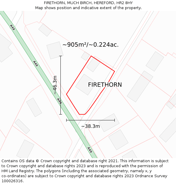 FIRETHORN, MUCH BIRCH, HEREFORD, HR2 8HY: Plot and title map
