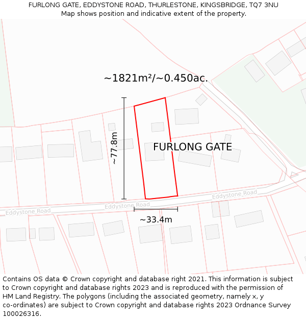 FURLONG GATE, EDDYSTONE ROAD, THURLESTONE, KINGSBRIDGE, TQ7 3NU: Plot and title map