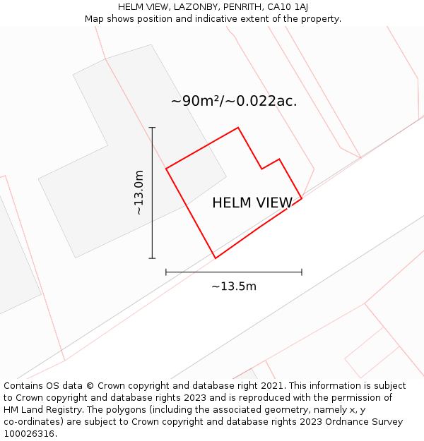 HELM VIEW, LAZONBY, PENRITH, CA10 1AJ: Plot and title map