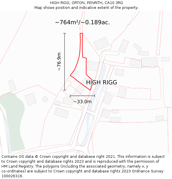 HIGH RIGG, ORTON, PENRITH, CA10 3RG: Plot and title map