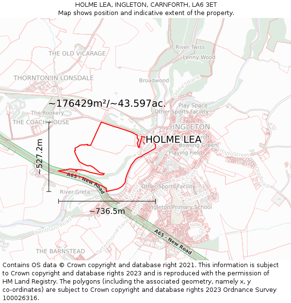 HOLME LEA, INGLETON, CARNFORTH, LA6 3ET: Plot and title map
