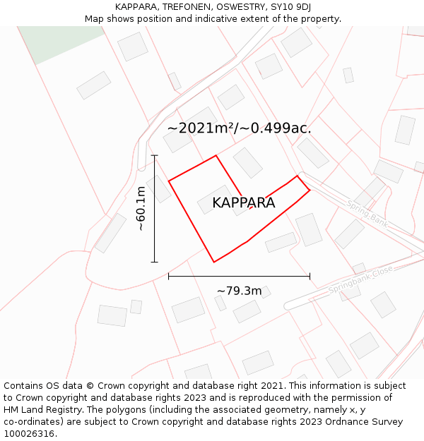 KAPPARA, TREFONEN, OSWESTRY, SY10 9DJ: Plot and title map