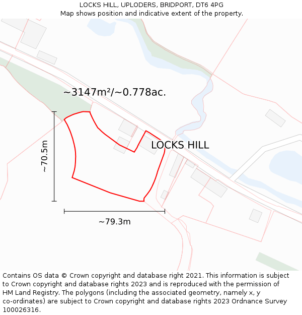 LOCKS HILL, UPLODERS, BRIDPORT, DT6 4PG: Plot and title map