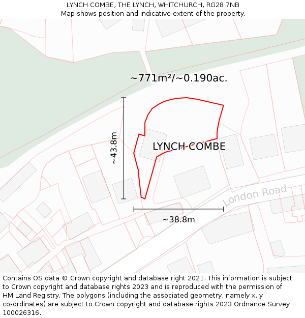 LYNCH COMBE, THE LYNCH, WHITCHURCH, RG28 7NB: Plot and title map