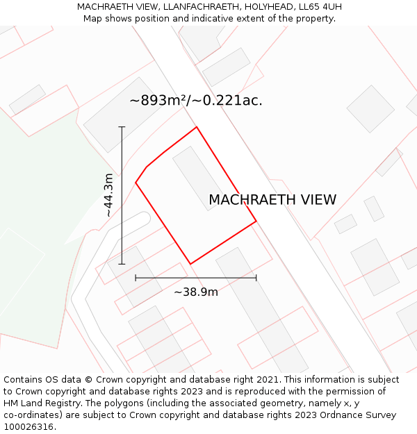 MACHRAETH VIEW, LLANFACHRAETH, HOLYHEAD, LL65 4UH: Plot and title map