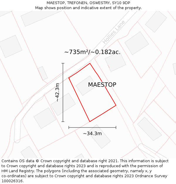 MAESTOP, TREFONEN, OSWESTRY, SY10 9DP: Plot and title map