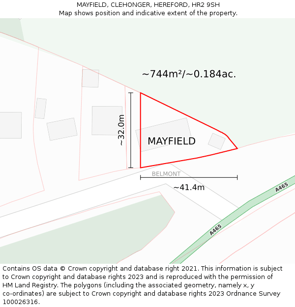 MAYFIELD, CLEHONGER, HEREFORD, HR2 9SH: Plot and title map