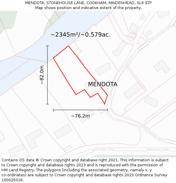 MENDOTA, STONEHOUSE LANE, COOKHAM, MAIDENHEAD, SL6 9TP: Plot and title map