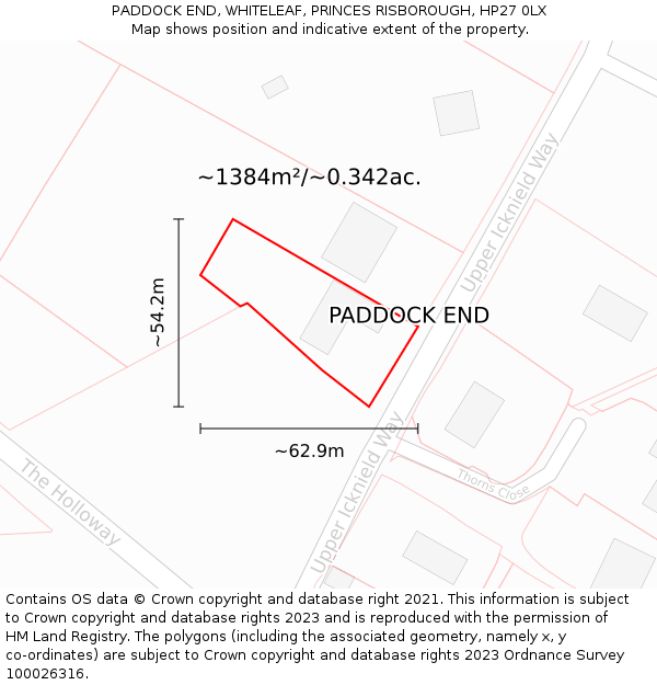 PADDOCK END, WHITELEAF, PRINCES RISBOROUGH, HP27 0LX: Plot and title map