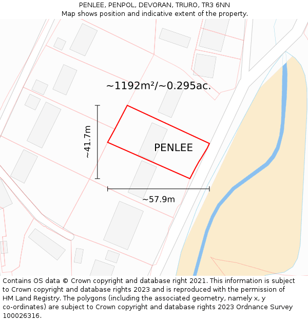 PENLEE, PENPOL, DEVORAN, TRURO, TR3 6NN: Plot and title map