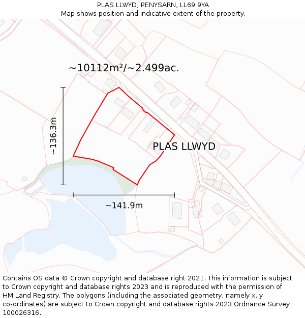 PLAS LLWYD, PENYSARN, LL69 9YA: Plot and title map