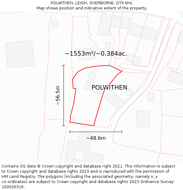 POLWITHEN, LEIGH, SHERBORNE, DT9 6HL: Plot and title map
