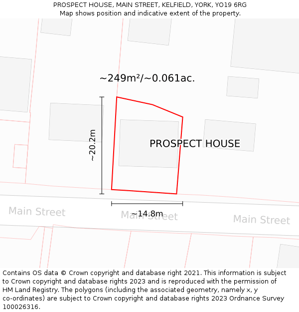 PROSPECT HOUSE, MAIN STREET, KELFIELD, YORK, YO19 6RG: Plot and title map