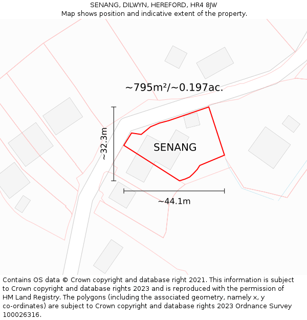 SENANG, DILWYN, HEREFORD, HR4 8JW: Plot and title map