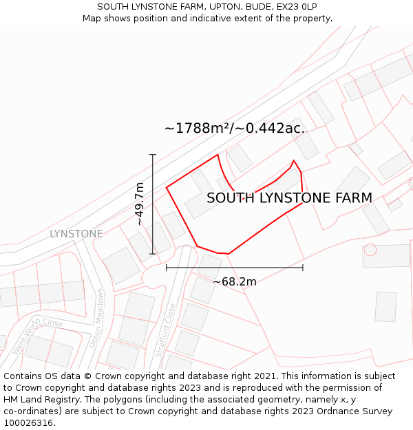 SOUTH LYNSTONE FARM, UPTON, BUDE, EX23 0LP: Plot and title map