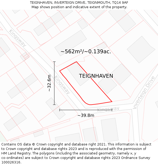 TEIGNHAVEN, INVERTEIGN DRIVE, TEIGNMOUTH, TQ14 9AF: Plot and title map