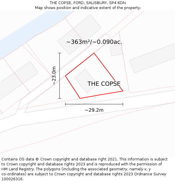 THE COPSE, FORD, SALISBURY, SP4 6DN: Plot and title map