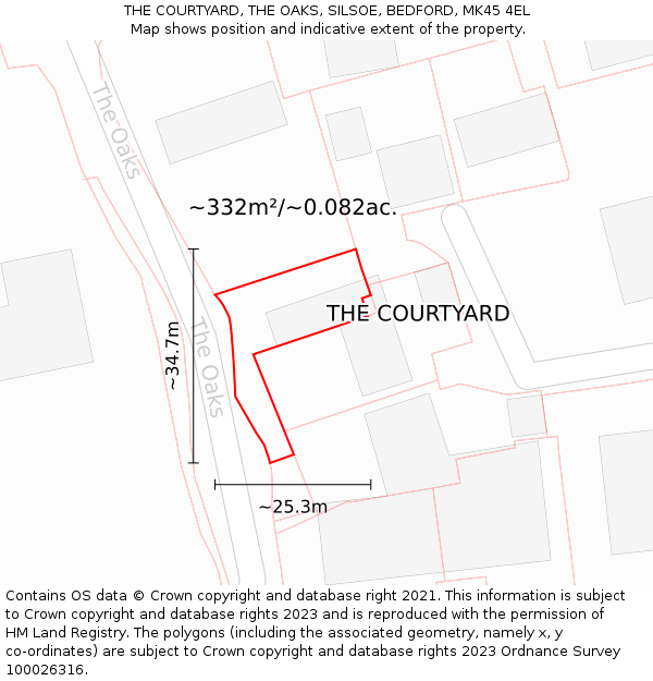 Silsoe Map THE COURTYARD, THE OAKS, SILSOE, BEDFORD, MK45 4EL - £550,000