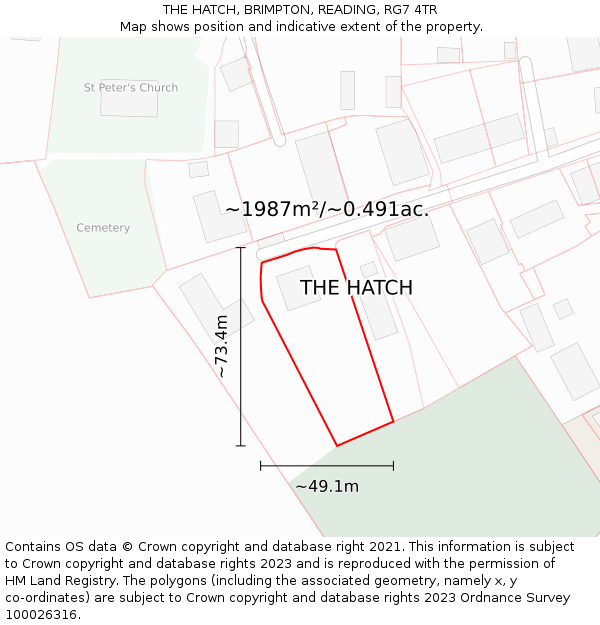 THE HATCH, BRIMPTON, READING, RG7 4TR: Plot and title map
