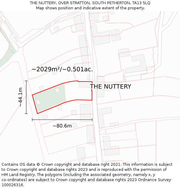 THE NUTTERY, OVER STRATTON, SOUTH PETHERTON, TA13 5LQ: Plot and title map