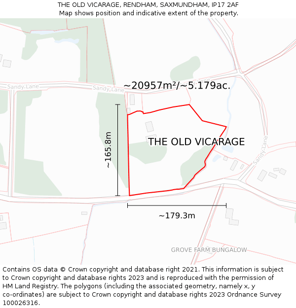 THE OLD VICARAGE, RENDHAM, SAXMUNDHAM, IP17 2AF: Plot and title map