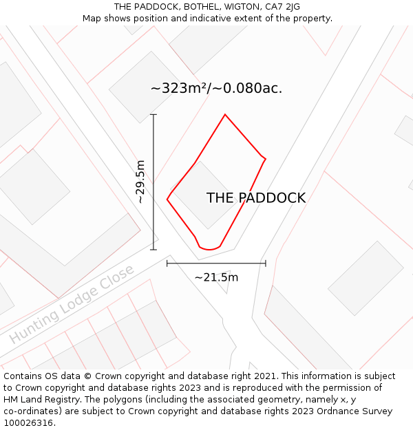 THE PADDOCK, BOTHEL, WIGTON, CA7 2JG: Plot and title map