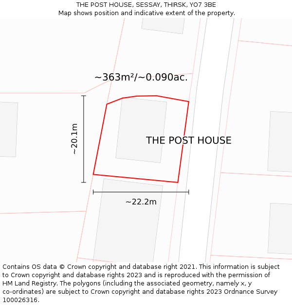THE POST HOUSE, SESSAY, THIRSK, YO7 3BE: Plot and title map