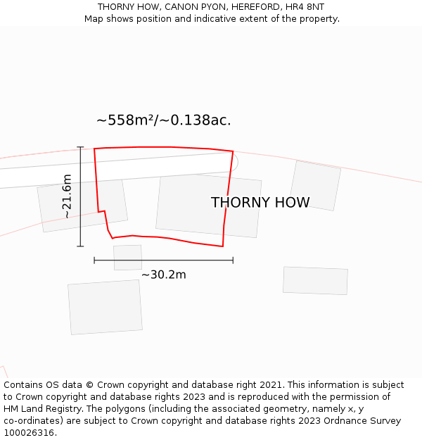 THORNY HOW, CANON PYON, HEREFORD, HR4 8NT: Plot and title map