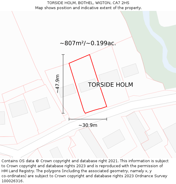TORSIDE HOLM, BOTHEL, WIGTON, CA7 2HS: Plot and title map